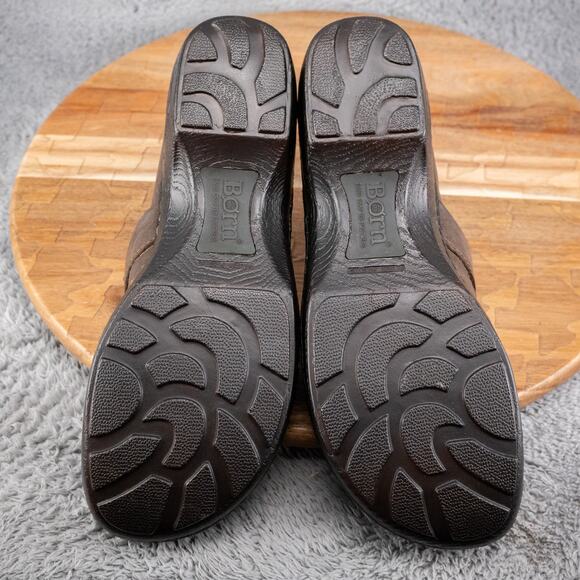 Born Shoes Womens 10 M Toby II Clogs Brown Leather Slip On Casual Block W61927 - Picture 6 of 8